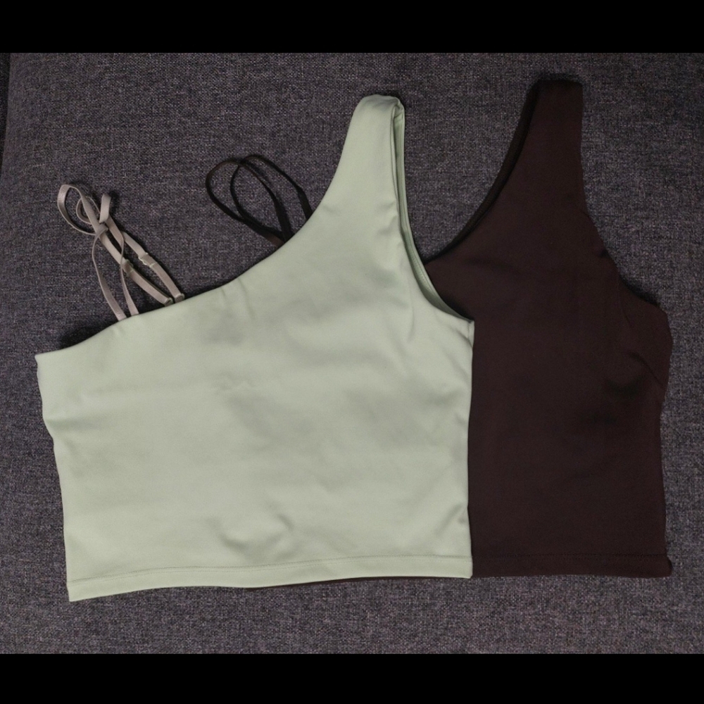 Buffbunny one shoulder crop two pack